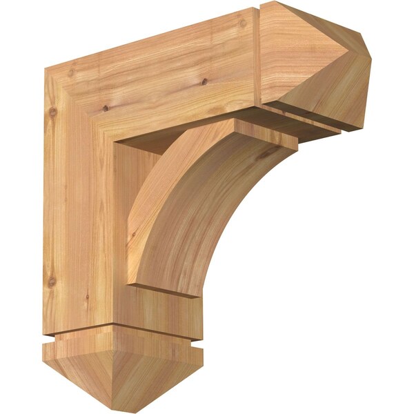 Ekena Millwork Thorton Arts and Crafts Smooth Bracket w/ Offset Brace, Western Red Cedar, 7 1/2"W x 20"D x 20"H BKT0806X20X20THR03SWR - main